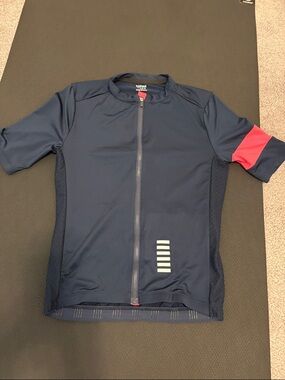 Risesbik Navy Cycling Jersey with pink Sleeve Accent